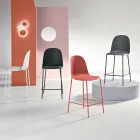 4 tabourets de salon en polypropylène et structure métallique - Dinamo Viadurini