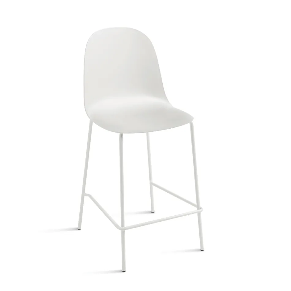 4 tabourets de salon en polypropylène et structure métallique - Dinamo Viadurini