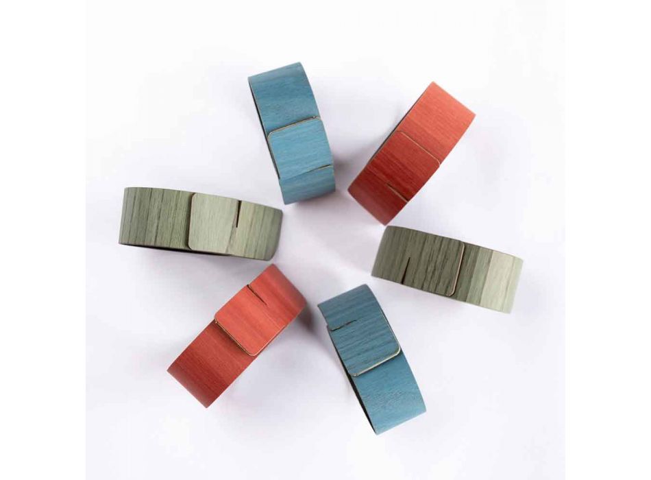 6 ronds de serviette design en couleurs assorties Made in Italy - Potty Viadurini