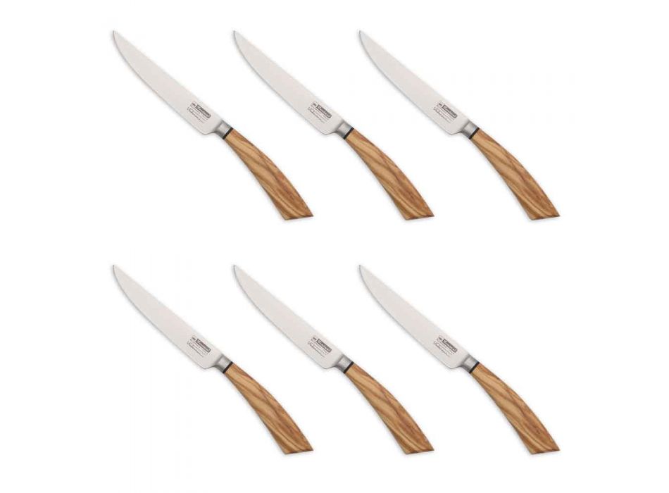 6 couteaux à steak fabriqués à la main en corne ou en bois fabriqués en Italie - Zuzana Viadurini