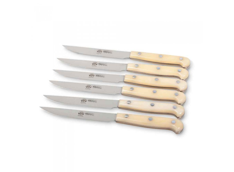 6 couteaux de table 2012 Berti en acier inoxydable exclusif pour Viadurini - Annico