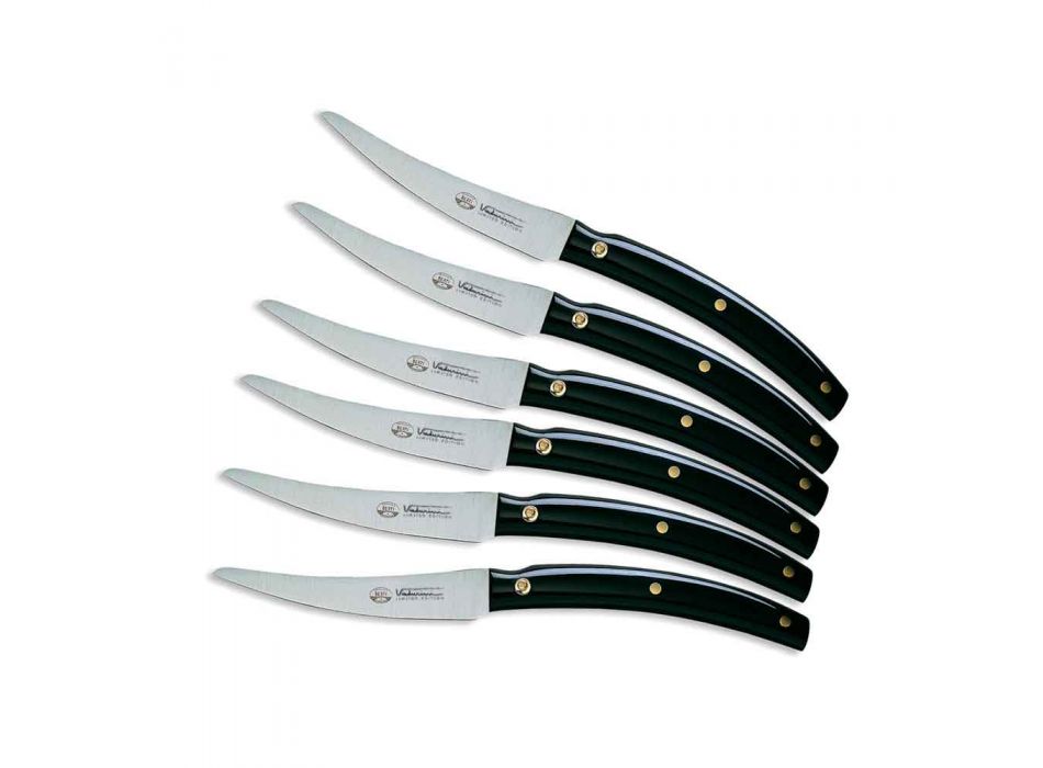 6 couteaux de table Convivio Nuovo Berti exclusivement pour Viadurini - Alifano