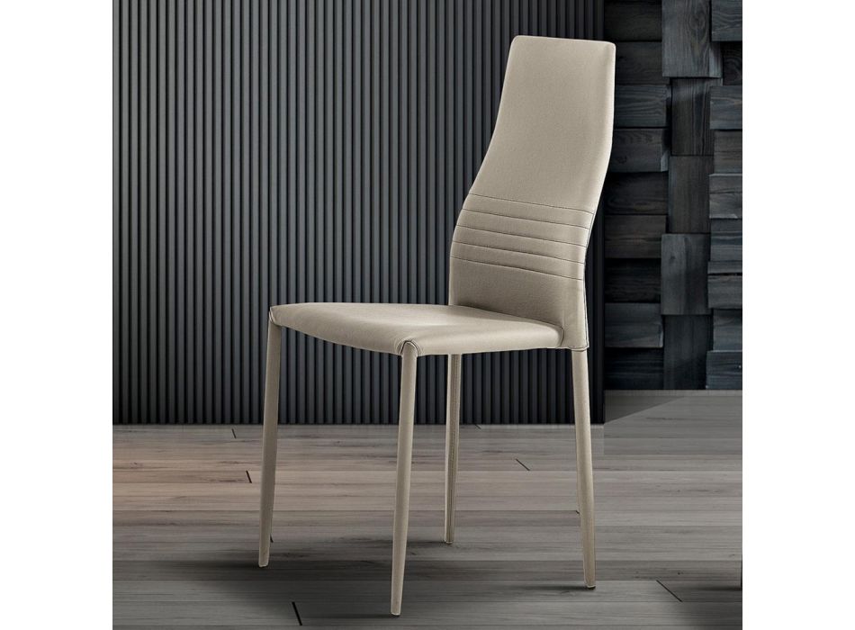 6 chaises empilables au design moderne en similicuir coloré pour salon - Merida