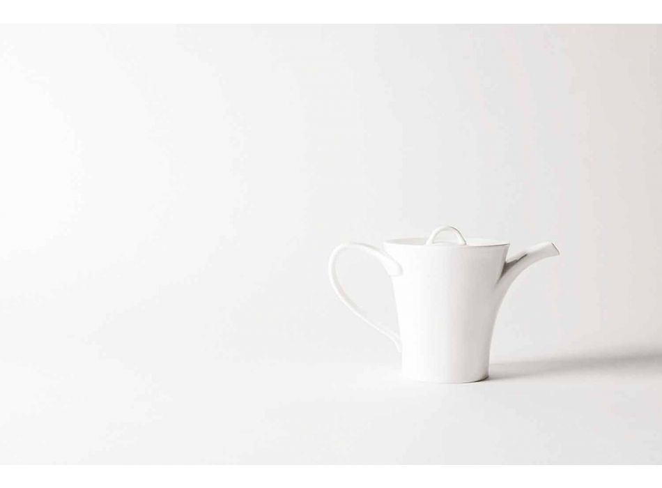6 tasses à café en porcelaine avec cafetière et sucrier - Romilda Viadurini