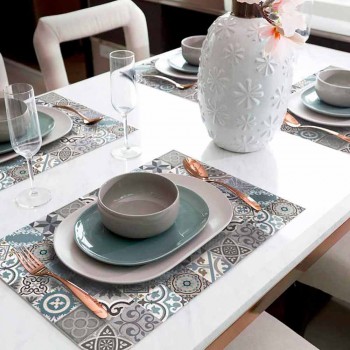 6 sets de table américains lavables en pvc et polyester à motifs - Belita