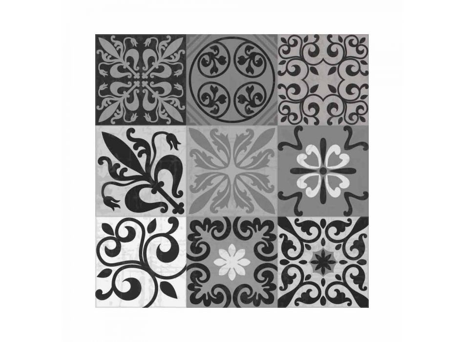 6 sets de table élégants en Pvc et polyester avec motif noir ou gris - Pita Viadurini