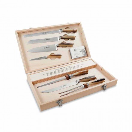 7 couteaux de table en acier inoxydable Berti exclusivement pour Viadurini - Sanzio Viadurini