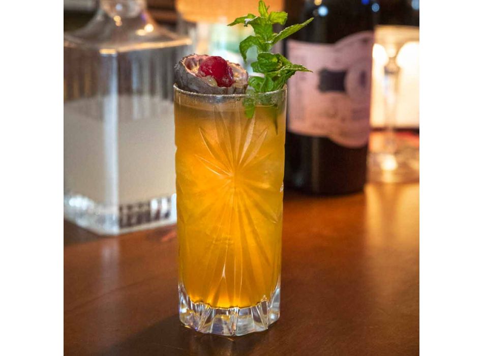 8 verres hauts Highball Tumbler pour cocktail en cristal écologique - Malgioglio
