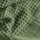 Peignoir à capuche en coton nid d'abeille avec volant en lin - Peluche Viadurini