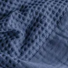 Peignoir à capuche en coton nid d'abeille avec volant en lin - Peluche Viadurini