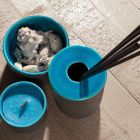 Accessoires de salle de bain modernes en argile bleue fabriqués en Italie - Antonella Viadurini