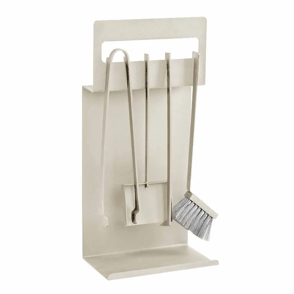 Accessoires de Cheminée en Acier Coloré Fabriqué en Italie 4 Pièces - Rachel Viadurini