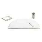 Accessoires de bureau en cuir régénéré 4 pièces Made in Italy - Medea Viadurini