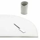 Accessoires de bureau en cuir régénéré 5 pièces Made in Italy - Medea Viadurini