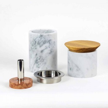 Accessoires gain de place pour ustensiles de cuisine en marbre, bois et acier - Astoria