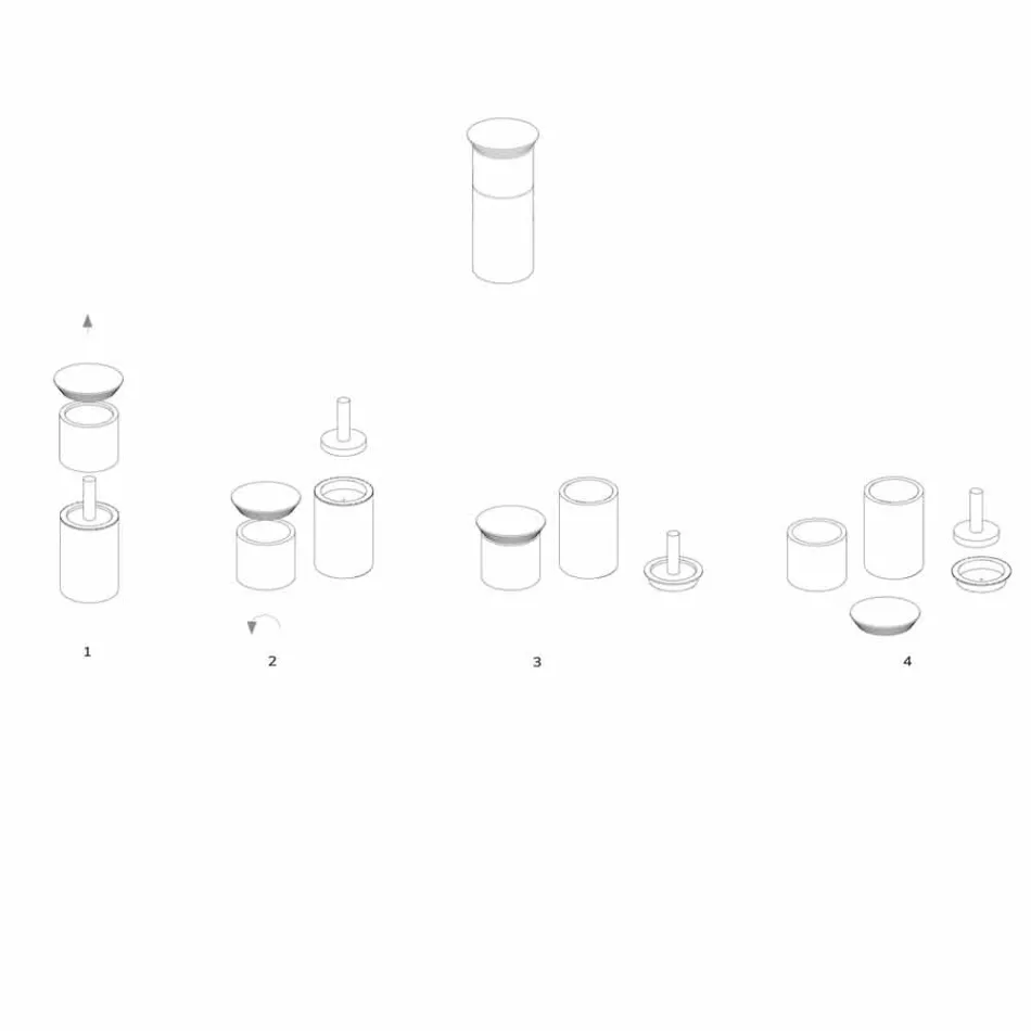 Accessoires gain de place pour ustensiles de cuisine en marbre, bois et acier - Astoria Viadurini