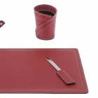 Accessoires Bureau 4 Pièces en Cuir Régénéré Fabriqué en Italie - Ascanio Viadurini