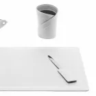 Accessoires Bureau 4 Pièces en Cuir Régénéré Fabriqué en Italie - Ascanio Viadurini