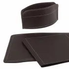 Accessoires Bureau 5 pièces en cuir régénéré Made in Italy - Brando Viadurini