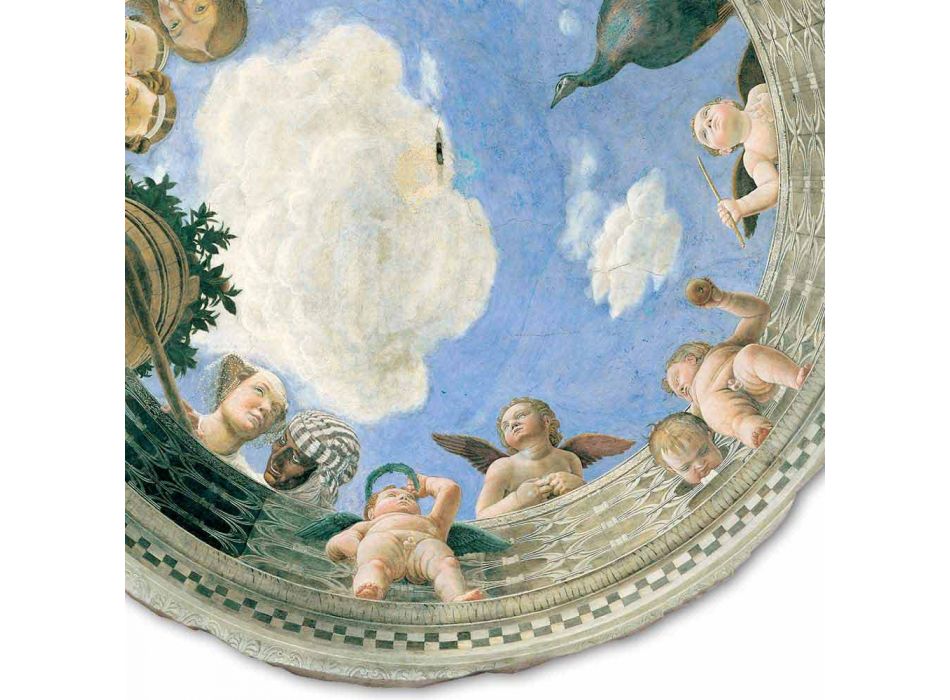 Fresque Andrea Mantegna &quot;Oculus avec Chérubins et Dame Surplombant&quot; Viadurini