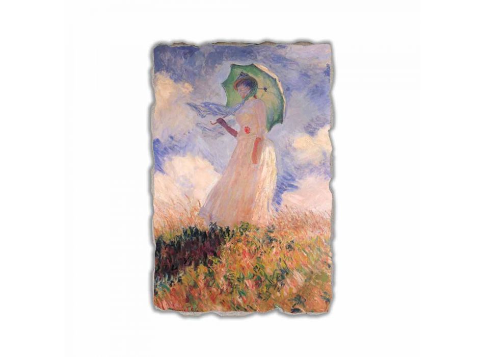 Fresque Calude Monet &quot;Femme à l&#39;ombrelle tournée vers la gauche&quot; Viadurini