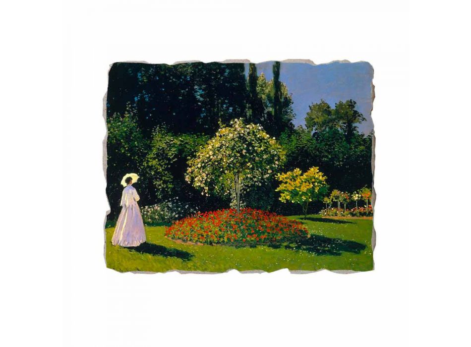Fresque Claude Monet &quot;Lady in Garden à Sainte-Adresse&quot; Viadurini
