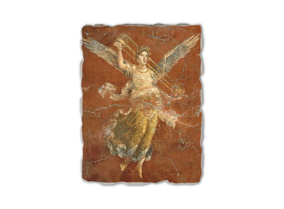 Fresque fabriqué à la main en Italie romaine &quot;Cycle des Muses&quot; Viadurini