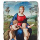 Fresque fait main Raffaello Sanzio &quot;Madonna du chardonneret&quot; Viadurini
