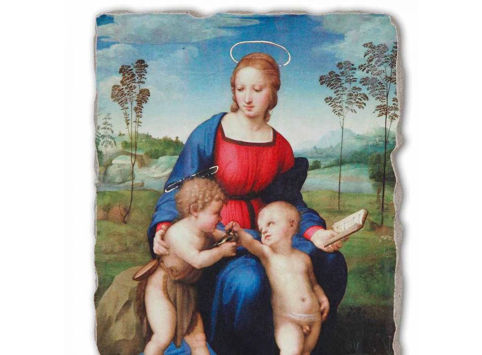 Fresque fait main Raffaello Sanzio &quot;Madonna du chardonneret&quot; Viadurini
