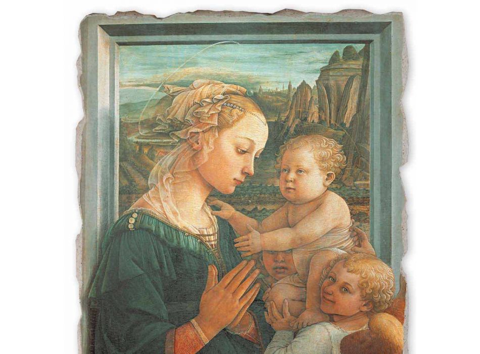 Fresque fait en italien Filippo Lippi &quot;Vierge à l&#39;Enfant&quot; Viadurini