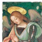 grande fresque fait par une partie de la main Pinturicchio &quot;Nativité&quot;. ange Viadurini
