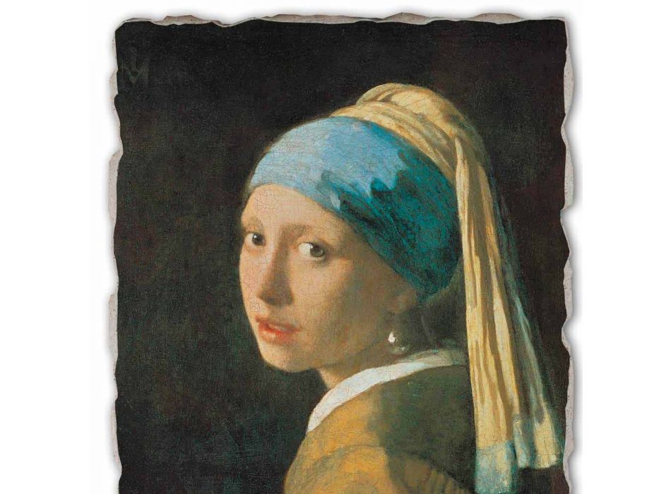 grande fresque à la main Vermeer &quot;Fille avec un Turban&quot; Viadurini