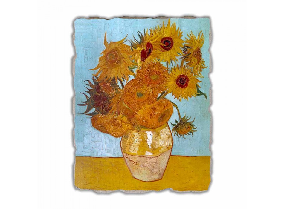 grande main fresque Vincent Van Gogh &quot;Vase de tournesols&quot; Viadurini
