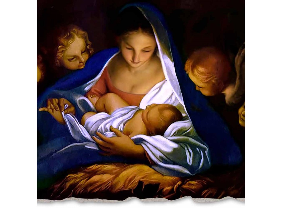 grande fresque fait en Italie Carlo Maratta &quot;Nativité&quot; en 1650 Viadurini