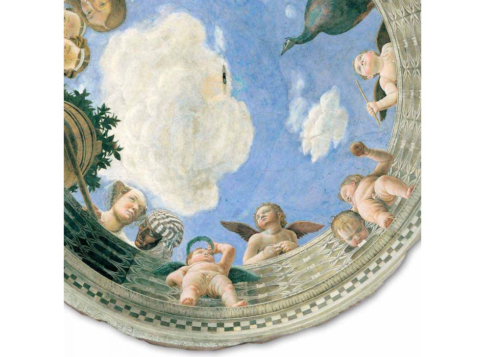 grande fresque Mantegna &quot;Oculus avec Chérubins et Dame Surplombant&quot; Viadurini