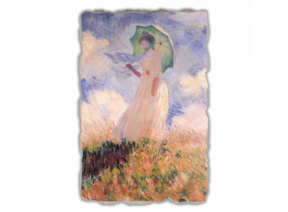 grande fresque Monet &quot;Femme à l&#39;ombrelle tournée vers la gauche&quot; Viadurini