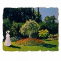 Fresque grande La Dame en blanc au jardin de Monet