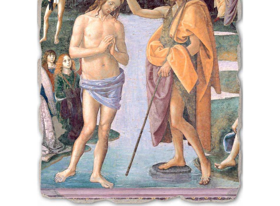 grand jeu Pérugin fresco &quot;Baptême du Christ&quot; Viadurini