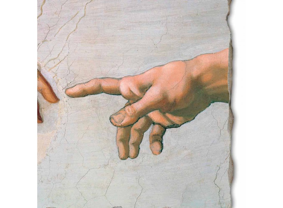 Michelangelo fresque faite en Italie partie &quot;Création d&#39;Adam&quot;. Viadurini