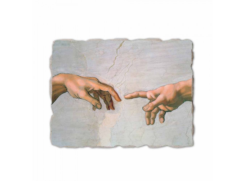 Michelangelo fresque faite en Italie partie &quot;Création d&#39;Adam&quot;. Viadurini