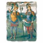 Pérugin fresque &quot;La Forteresse, Temperance et six héros de l&#39;Antiquité&quot; Viadurini