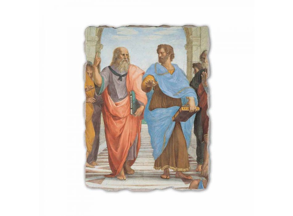 Raphael fresco &quot;Ecole d&#39;Athènes&quot; partie. Platon et Artistotele Viadurini