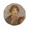 Fresque La poétesse, art romain, peinte à la main