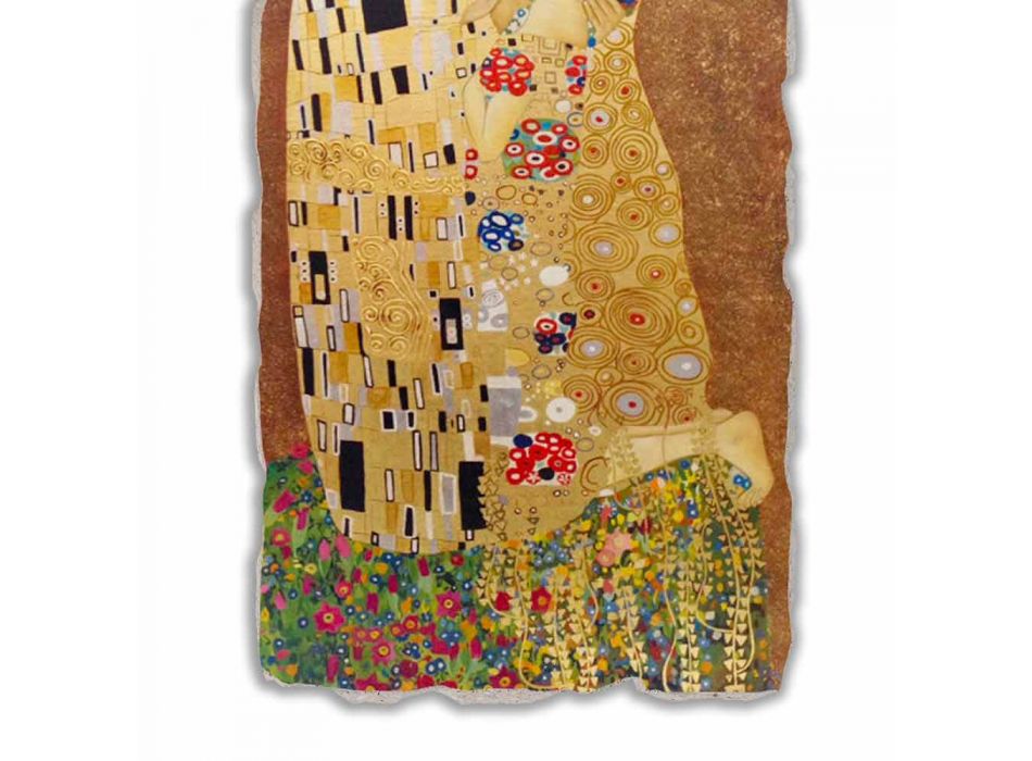 Fresque reproduction faite en Italie Gustav Klimt &quot;Le Baiser&quot; Viadurini
