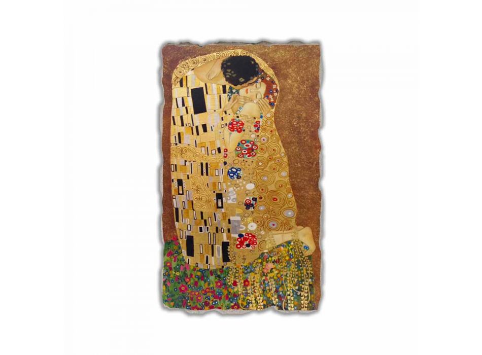 Fresque reproduction faite en Italie Gustav Klimt &quot;Le Baiser&quot; Viadurini