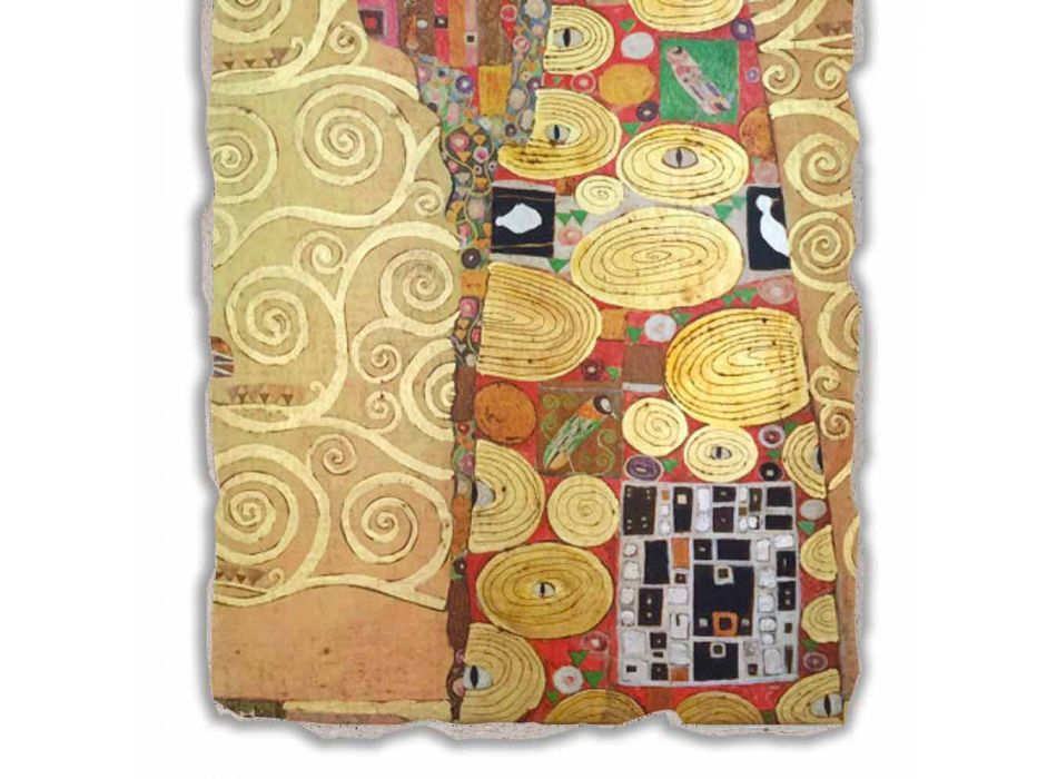 Fresque reproduction faite en Italie Gustav Klimt &quot;Le Câlin&quot; Viadurini