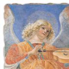 Fresque reproduction Melozzo da Forlì &quot;Angel Musician&quot; Viadurini