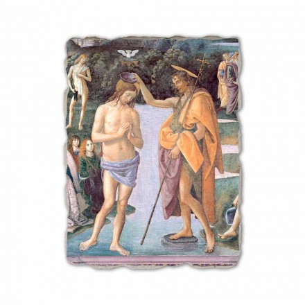Pérugin fresque reproduction &quot;Baptême du Christ&quot; Viadurini