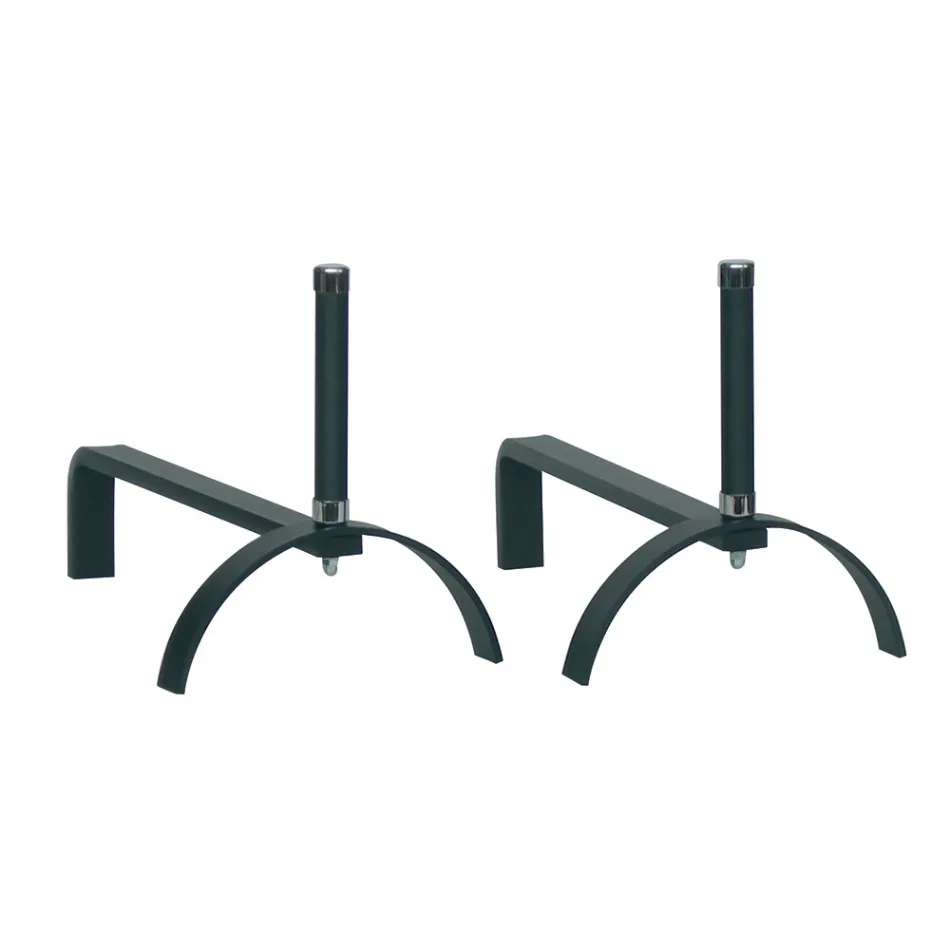 Chenets pour la cheminée en différentes finitions Hauteur 25 cm Fabriqué en Italie - Rhinocéros Viadurini