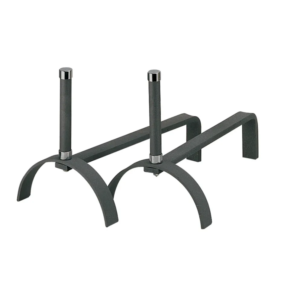 Chenets pour la cheminée en différentes finitions Hauteur 25 cm Fabriqué en Italie - Rhinocéros Viadurini